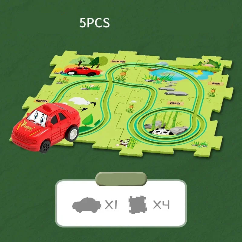 The Moka Baby™ Puzzle Racer Car Track Set