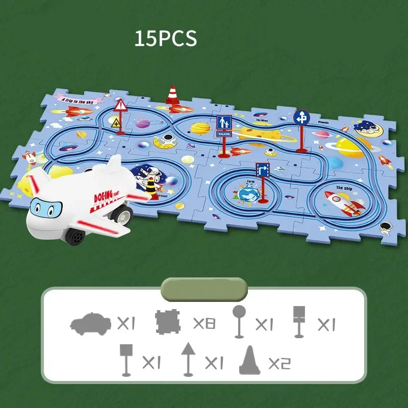 The Moka Baby™ Puzzle Racer Car Track Set