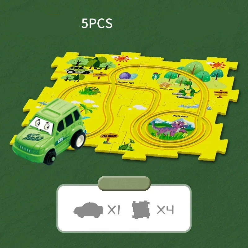 The Moka Baby™ Puzzle Racer Car Track Set