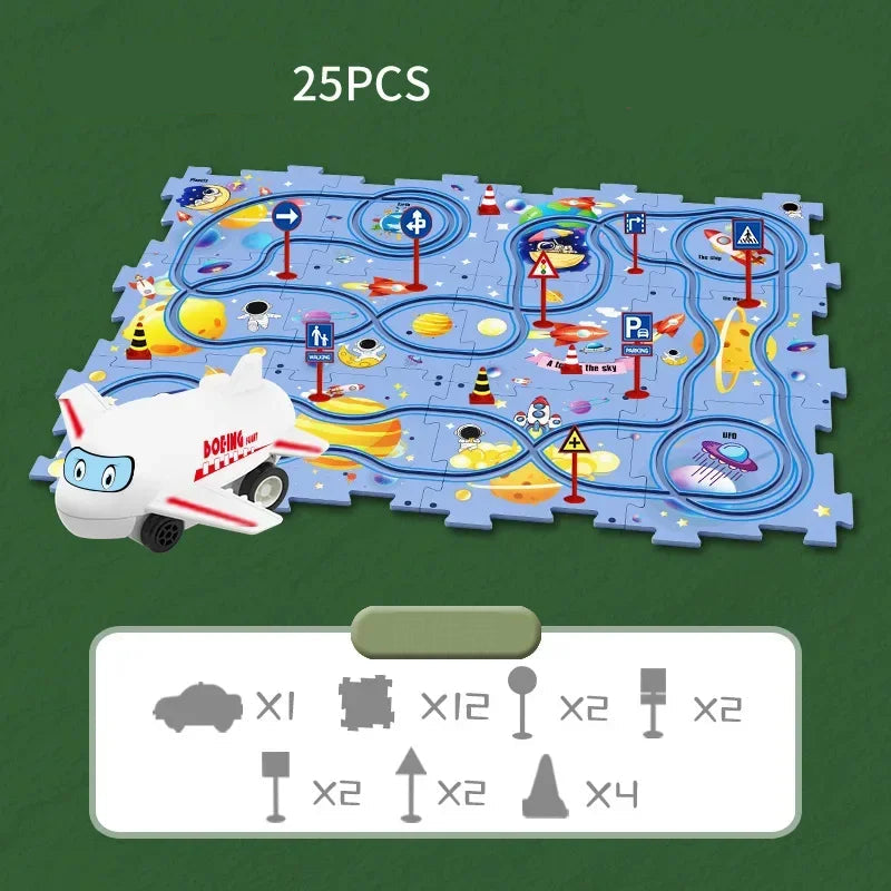 The Moka Baby™ Puzzle Racer Car Track Set
