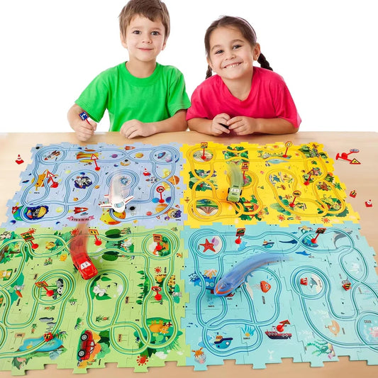 The Moka Baby™ Puzzle Racer Car Track Set