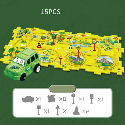 The Moka Baby™ Puzzle Racer Car Track Set