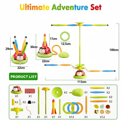 The Moka Baby™ 3-in-1 Jump & Ring Toss Game for Kids
