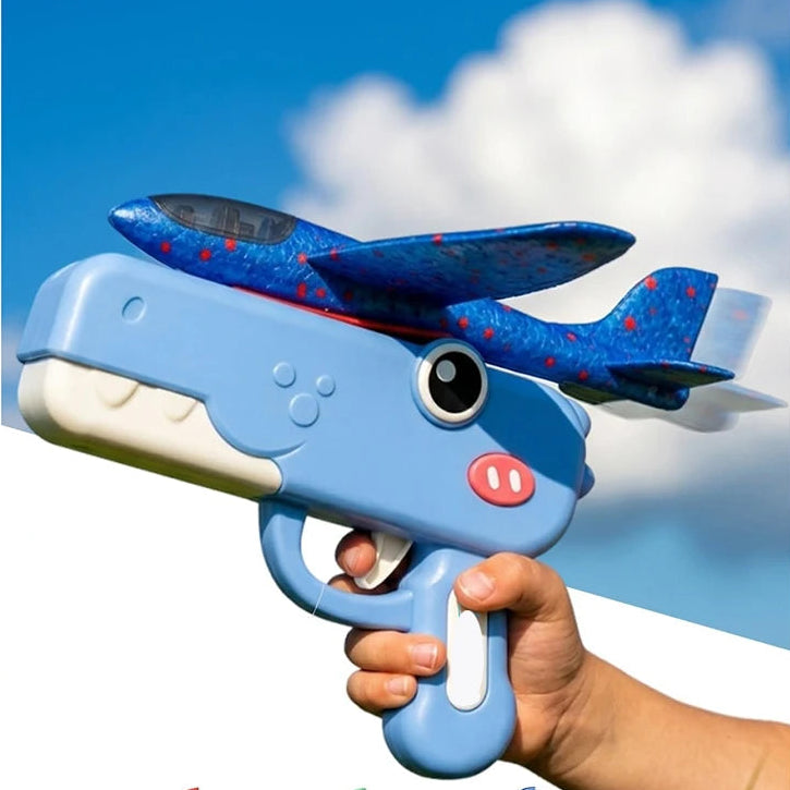 The Moka Baby™ Dino Foam Airplane Launcher