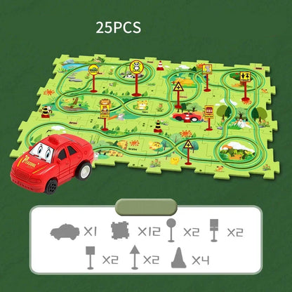 The Moka Baby™ Puzzle Racer Car Track Set