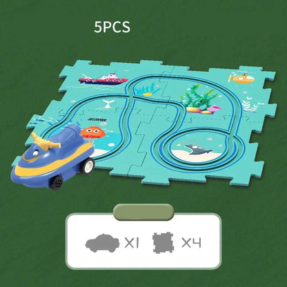 The Moka Baby™ Puzzle Racer Car Track Set