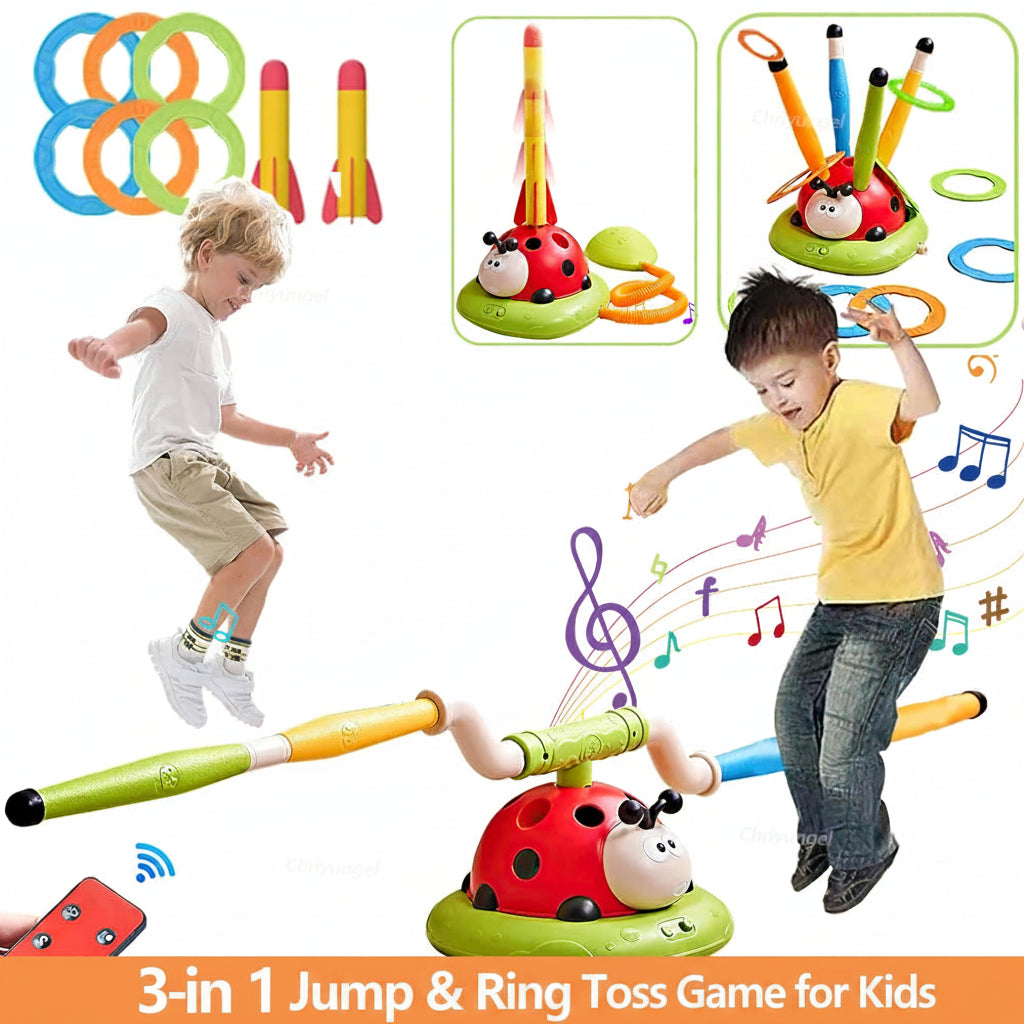 The Moka Baby™ 3-in-1 Jump & Ring Toss Game for Kids