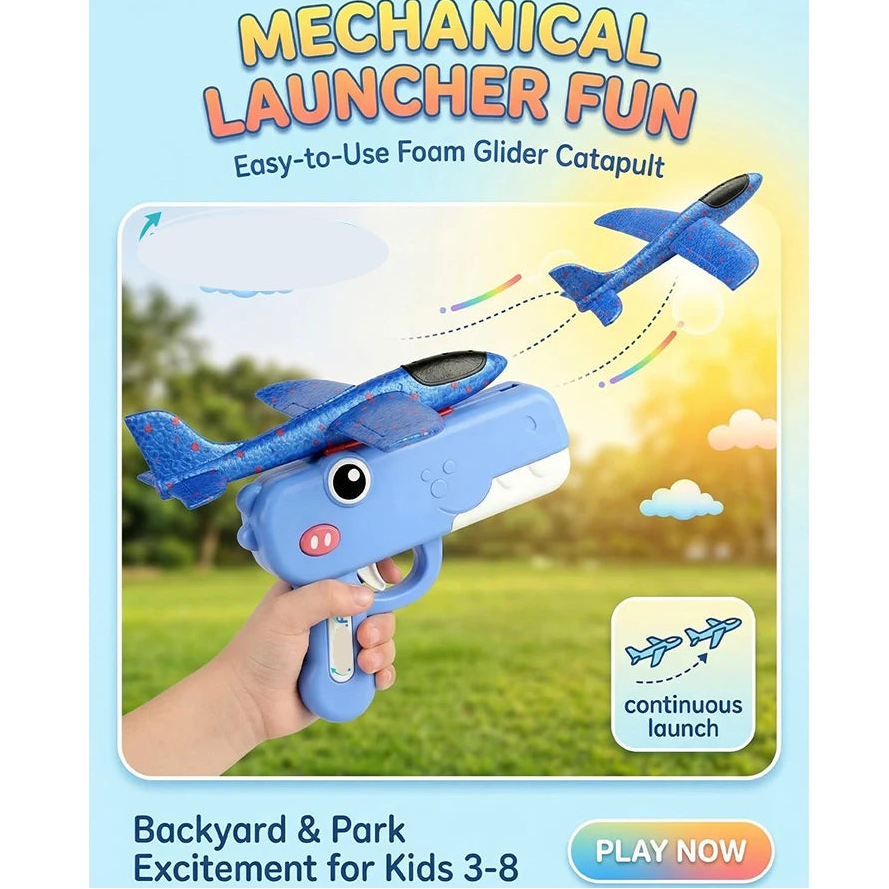 The Moka Baby™ Dino Foam Airplane Launcher