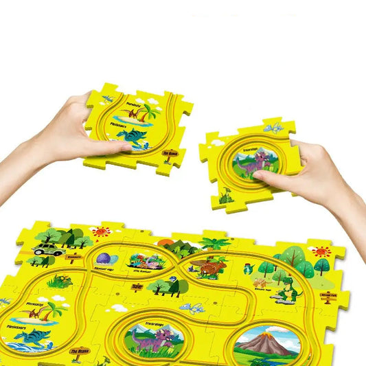 The Moka Baby™ Puzzle Racer Car Track Set