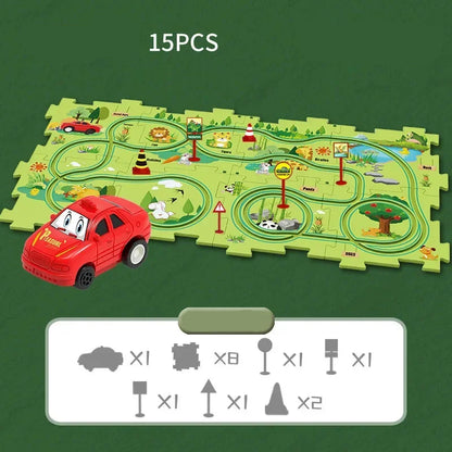 The Moka Baby™ Puzzle Racer Car Track Set